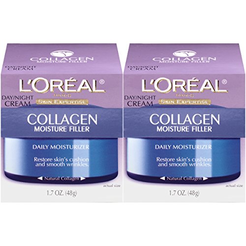Crema Hidratante Facial L'Oreal Paris Skincare Colágeno, Crema de Día y Noche, Anti-Envejecimiento para Rostro, Cuello y Pecho, 1.7 oz Paquete de 2 - imagen 1