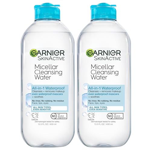 Agua Micelar Garnier para Maquillaje Resistente al Agua, Limpiador Facial Hidratante y Desmaquillante, 400 mL (2 Piezas), Apto para Piel Sensible, - imagen 2