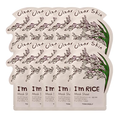 Mascarilla Facial TONYMOLY I'm Rice 10 Piezas – Mascarilla Coreana Hidratante, Iluminadora y Humectante – Mascarilla de Tela con Vitaminas que - imagen 2