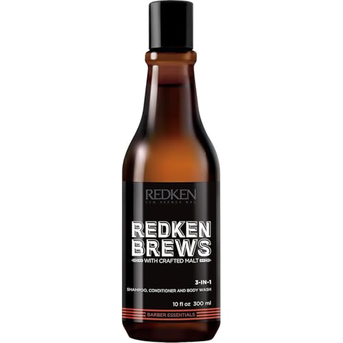 Redken Brews Champú, Acondicionador y Gel de Baño 3 en 1 para Hombres - Limpiador Multiusos Hidratante, 10.1 Fl Oz - imagen 1
