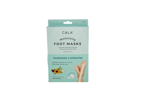 Mascarilla Hidratante para Pies CALA, Calcetines de Manteca de Karité y Aceite de Semilla de Girasol, Botitas Hidratantes con Árbol de Té y Aloe, 3 - imagen 1