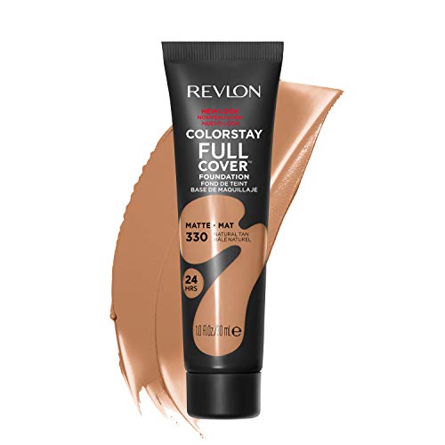 Base de Maquillaje Revlon ColorStay Full Cover, Resistente al Calor y Sudor, Acabado Mate, Tono Natural Tan (330), 1.0 oz - imagen 1