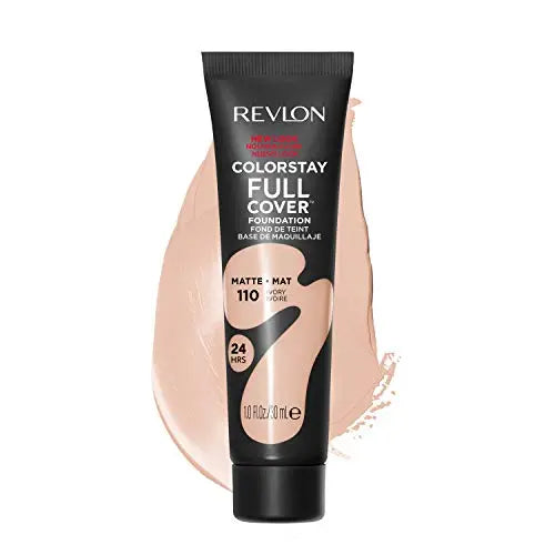 Base de Maquillaje Revlon ColorStay Full Cover, Resistente al Calor y Sudor, Acabado Mate, Ligera, Marfil (110), 1.0 oz - imagen 3