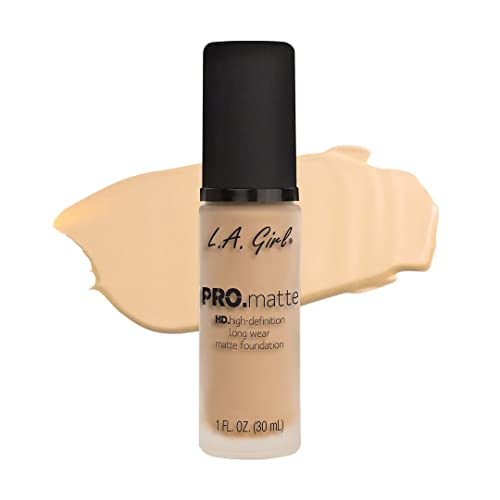 Base de Maquillaje L.A. Girl Cosmetics LA PRO.matte HD de Larga Duración, GLM671 Ivory, 1 Fl. Oz - imagen 4