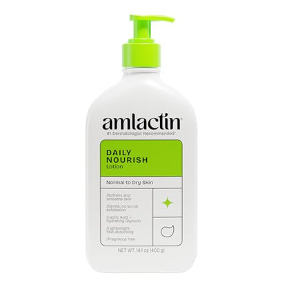 Loción Corporal Terapéutica AmLactin Daily Nourish para Piel Seca - Exfoliante y Humectante Sin Frotar con 12% de Ácido Láctico, 14.1 oz - imagen 3