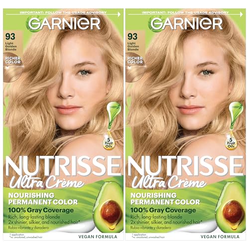 Garnier Nutrisse Ultra Crème Coloración Capilar Permanente, 100% Cobertura de Canas, Vegana y Libre de Crueldad, 93 Rubia Dorada Claro (Mantequilla - imagen 3