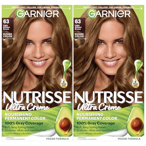 Garnier Nutrisse Ultra Crème Coloración Permanente para Cabello, Cobertura 100% de Canas, Vegana y Libre de Crueldad, 63 Marrón Claro Dorado (Azúcar - imagen 2