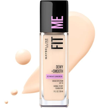 Base líquida Maybelline Fit Me Dewy + Smooth, tono Porcelana Clara, 1 unidad (el empaque puede variar) - imagen 3