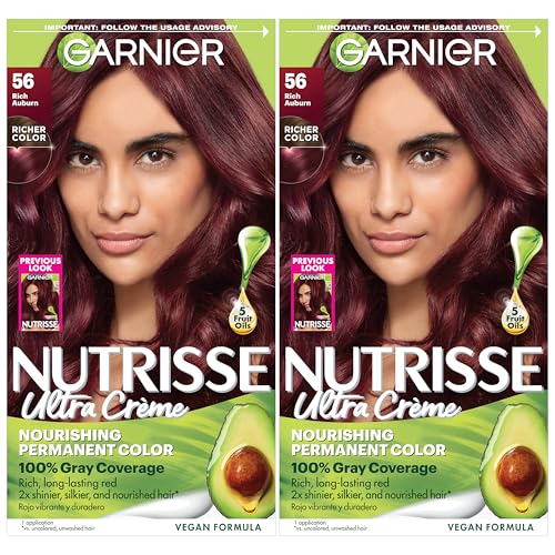 Garnier Nutrisse Ultra Crème Coloración Capilar Permanente, Cobertura 100% Canas, Vegana y Libre de Crueldad, 56 Castaño Rico (Sangría), Paquete de 2 - imagen 3
