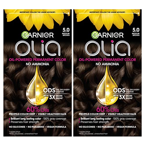 Garnier Olia Color de Cabello, Tinte Permanente Sin Amoníaco, Fórmula con Aceite para 100% Cobertura de Canas y 3x Brillo, Vegano y Libre de - imagen 1