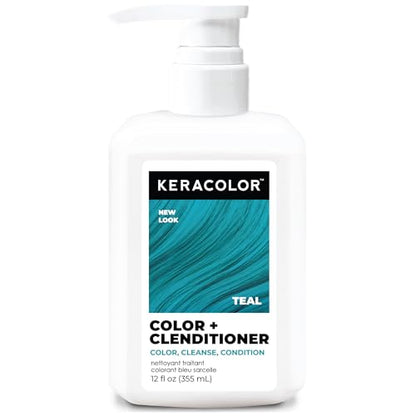 Keracolor Clenditioner TEAL Tinte para Cabello - Acondicionador Depositor de Color Semipermanente, Libre de Crueldad, 12 Fl. Oz. - imagen 3