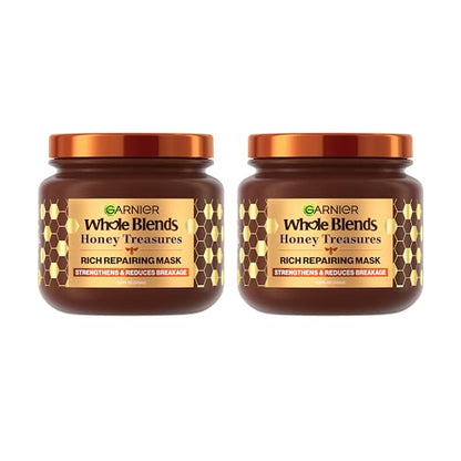 Mascarilla Reparadora Garnier Whole Blends Honey Treasures para Cabello Seco y Dañado, 11.5 Fl Oz, Paquete de 2 - imagen 4