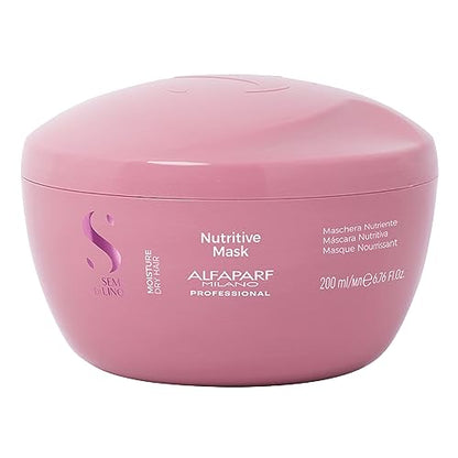 Máscara Nutritiva Hidratante ALFAPARF MILANO Semi di Lino para Cabello Seco - Apta para Cabello Teñido - Brillo y Calidad de Salón (200 ml) - imagen 2