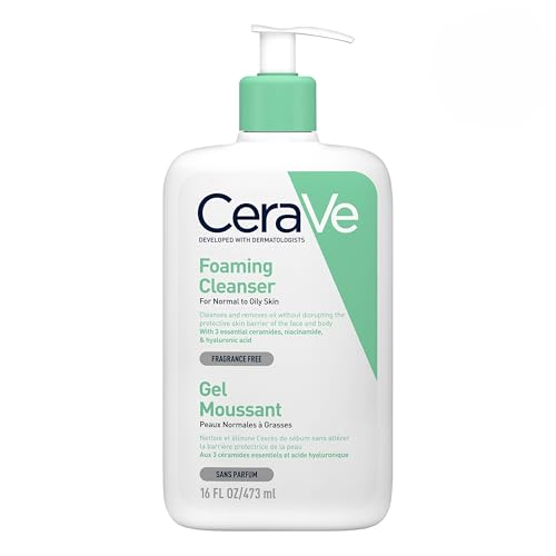 Limpiador Espumoso CeraVe | 473ml/16oz | Jabón Facial, Corporal y de Manos Diario con Niacinamida, para Piel Normal a Grasa - imagen 1
