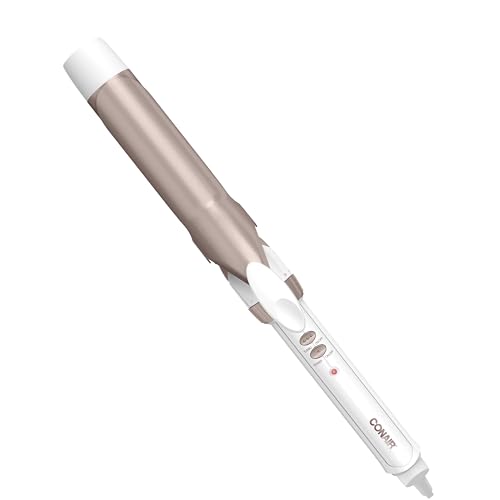 Curling Iron Conair Doble Cerámica de 1 ¼ Pulgadas, Rizador para Cabello Mediano y Largo, Crea Rizos Sueltos, Color Blanco/Oro Rosa - imagen 2