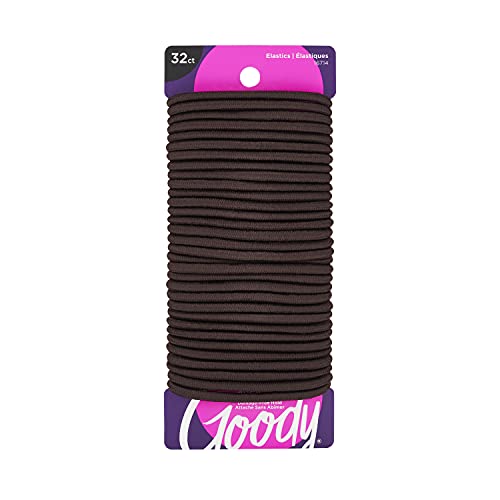 GOODY Ouchless Gomas de Pelo Trenzadas para Mujeres de 4mm para Cabello Medio, Marrón, 32 Piezas (Paquete de 1) - imagen 1
