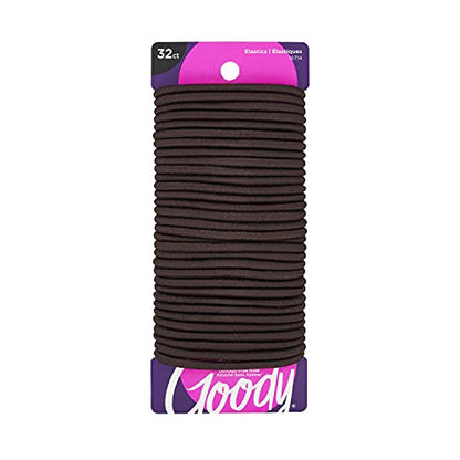 GOODY Ouchless Gomas de Pelo Trenzadas para Mujeres de 4mm para Cabello Medio, Marrón, 32 Piezas (Paquete de 1) - imagen 1
