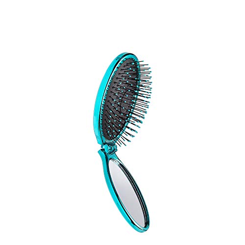 Cepillo Desenredante Wet Brush Pop Go, Azul Teal - Diseño Plegable, Ideal para Viajes, Cerdas Ultrasuaves IntelliFlex, Mango con Espejo, Para Cabello - imagen 4