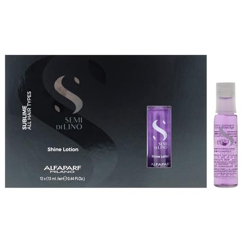 ALFAPARF MILANO Semi Di Lino Sublime Shine Lotion Tratamiento Capilar Sin Aclarado - Revitaliza y Aporta Brillo - 12 Viales - 5.28 Fl Oz - imagen 2