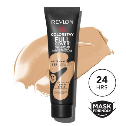 Base líquida Revlon ColorStay para piel normal y seca, cobertura completa de larga duración con acabado mate, libre de aceite, 175 Natural Ochre, 1.0 - imagen 1