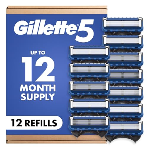 Recambios de Cuchillas Gillette 5 para Afeitar para Hombre, 12 Unidades, 5 Cuchillas - imagen 1