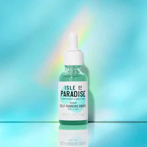 Isle of Paradise Gotas Autobronceadoras para Cara y Cuerpo - Medio, Gotas para un Bronceado Natural, Larga Duración, Libre de Crueldad, Sin - imagen 1