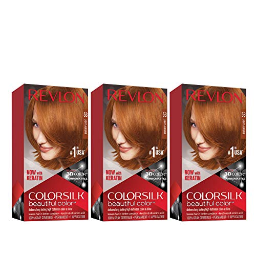 Revlon Colorsilk Color Hermoso, Tinte para Cabello Permanente con Queratina, Cobertura 100% de Canas, Sin Amoniaco, 51 Castaño Claro (Paquete de 3) - imagen 1
