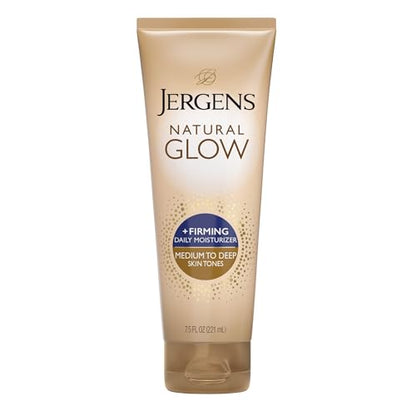 Jergens Natural Glow + Hidratante Diario Reafirmante para Piel de Tono Medio a Bronceado 7.5oz - imagen 1
