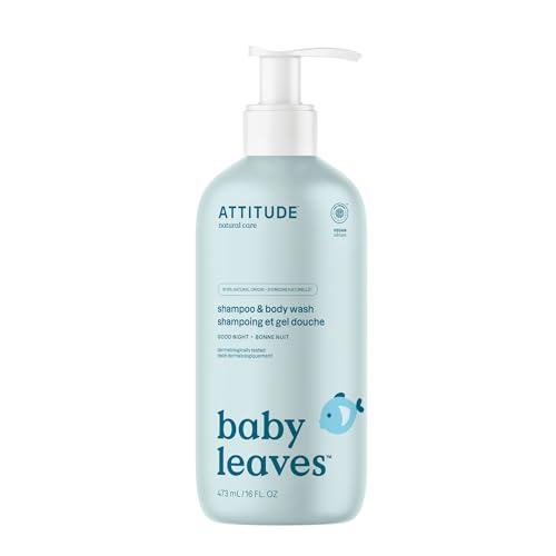Champú y Gel de Baño 2 en 1 para Bebé ATTITUDE, Verificado por EWG, Dermatológicamente Probado, Vegano, Buenas Noches, 16 Fl Oz - imagen 2