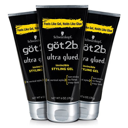 Gel para el cabello Got2b Ultra Glued Invincible, 6 oz (Paquete de 3) - imagen 1