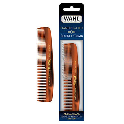 Peine de bolsillo para barba, bigote y cabello Wahl para el cuidado masculino - Hecho a mano con acetato de celulosa - Dientes redondeados y afilados - imagen 4