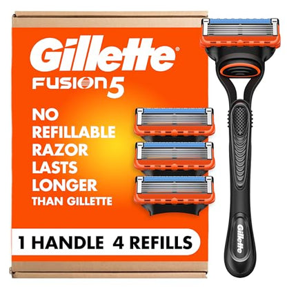 Gillette Fusion5 Afeitadora para Hombre, 1 Afeitadora, 4 Recambios de Cuchillas, Lubrastrip para un Afeitado Más Cómodo - imagen 3