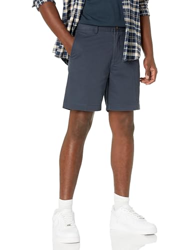 Pantalones Cortos Chino de Ajuste Slim para Hombre de Essentials, 7, Color Azul Marino, Talla 34 - imagen 1