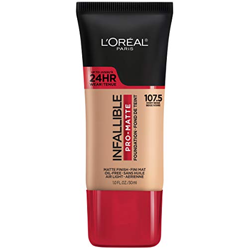 Base de Maquillaje Líquida L'Oreal Paris Infallible Pro-Matte de Larga Duración, Beige Marfil, 1 fl oz - imagen 1