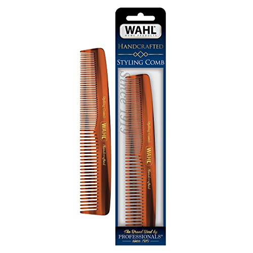 Peine para Barba, Bigote y Estilo de Cabello Wahl para el Cuidado Masculino - Hecho a Mano con Acetato de Celulosa - Dientes Tapered Suaves - Modelo - imagen 1