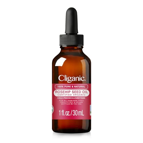 Aceite de Semilla de Rosa Mosqueta Orgánico Cliganic para la Cara, 100% Puro | Prensado en Frío Natural No Refinado | Aceite Portador para Piel, - imagen 1