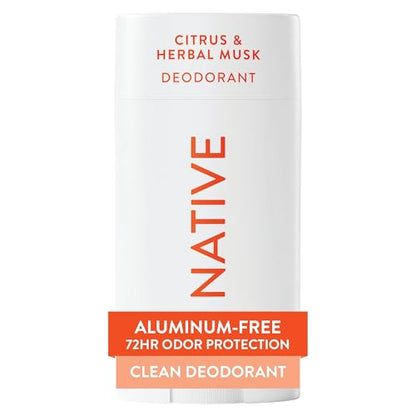 Desodorante Native con Ingredientes Naturales, Control de Olores por 72 Horas, Desodorante Unisex, Sin Aluminio, Cítrico y Almizcle Herbal 2.65oz - imagen 1