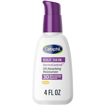 Cetaphil DermaControl Hidratante Absorbente de Aceite con SPF 30, para Piel Sensible y Grasa, 4 Fl oz, Hidrata y Reduce Brillo, Sin Fragancia Añadida - imagen 4