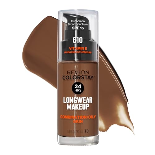 Base Líquida Revlon ColorStay para Piel Mixta y Grasa, SPF 15, Cobertura Media-Alta, Acabado Mate, Espresso (610), 1.0 oz - imagen 1