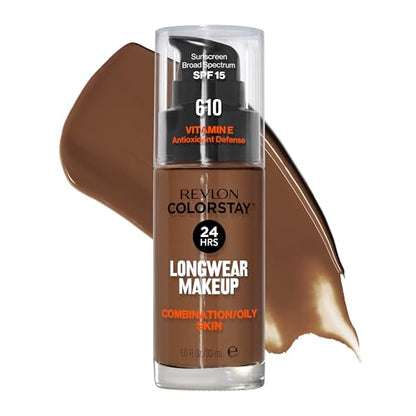 Base Líquida Revlon ColorStay para Piel Mixta y Grasa, SPF 15, Cobertura Media-Alta, Acabado Mate, Espresso (610), 1.0 oz - imagen 3