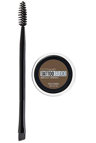 Maybelline TattooStudio Pomada para Cejas de Larga Duración, Construible, Maquillaje para Cejas, Marrón Medio, 1 Unidad - imagen 2