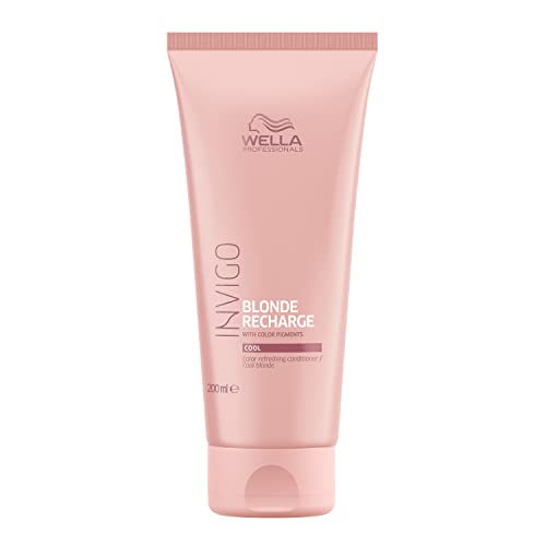 Acondicionador Wella Professionals Invigo Blonde Recharge Cool Blonde, Refresca y Mantiene el Color Rubio, Elimina el Amarillento, 6.7oz - imagen 2