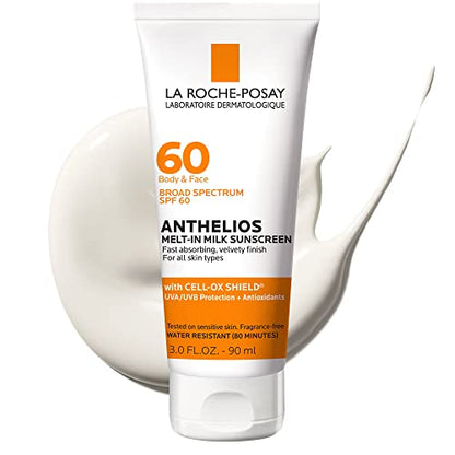 La Roche-Posay Anthelios Leche Solar Fundente SPF 60, Protector Solar para Cuerpo y Cara, Amplio Espectro + Antioxidantes, Libre de Aceites, Ligero y - imagen 2
