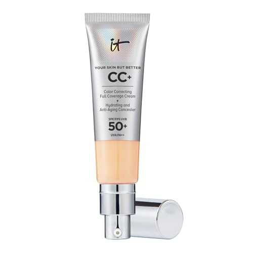 IT Cosmetics CC+ Cream (Light Medium) - Base de Maquillaje de Cobertura Completa con SPF 50+, Corrector de Color y Suero Hidratante - imagen 2