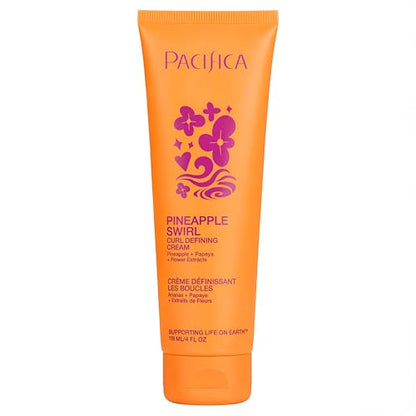 Crema para peinar Pacifica Pineapple Swirl | Definidor de rizos y ondas, anti-frizz, hidratante sin enjuague | Suave y flexible | Vegana, sin - imagen 2