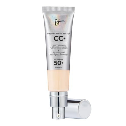 IT Cosmetics CC+ Cream (Fair Light) - Base de Maquillaje de Cobertura Completa con SPF 50+, Corrector de Color y Suero Hidratante Antienvejecimiento, - imagen 4