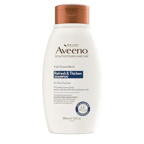 Champú Aveeno Fresh Greens Blend Sin Sulfatos con Romero, Menta y Pepino para Engrosar y Nutrir, Champú Aclarador y Voluminizador para Cabello Fino, - imagen 2