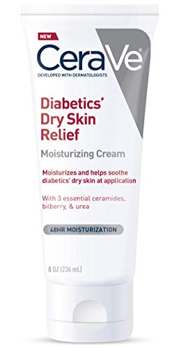 Crema Hidratante CeraVe para Piel Seca de Diabéticos, Crema de Urea con Arándano para Cara y Cuerpo, Sin Fragancia ni Parabenos, 8 Onzas - imagen 2