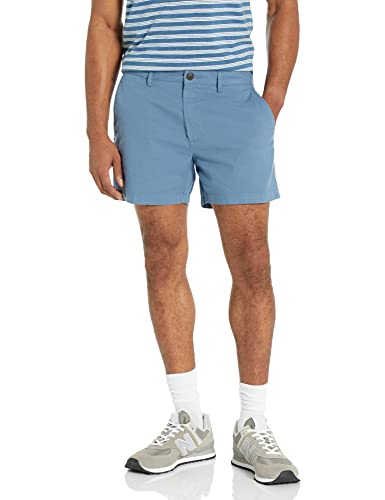 Pantalones cortos de chino de ajuste slim para hombre Essentials de 5 con stretch cómodo, color azul, talla 42 - imagen 1