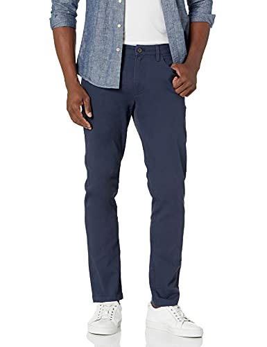 Pantalones Chino de Twill Stretch de Ajuste Skinny para Hombre Essentials, 5 Bolsillos, Color Marino, 31W x 36L - imagen 1